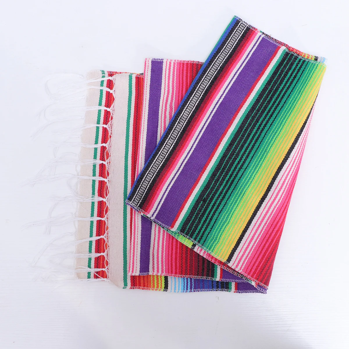 

Purple Rainbow Table Runner Cotton Fabric Table Cloth Long Wide Decorative Cover for Wedding Party Dinner Events Use