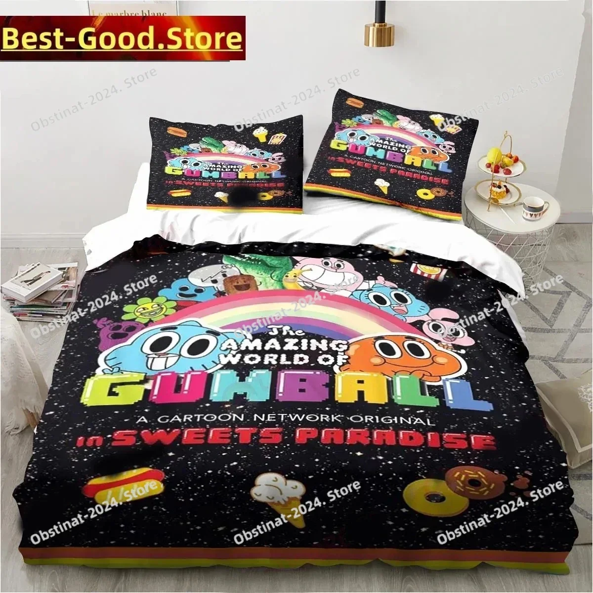 Cartoon The Amazing World Bedding set Printed Duvet Cover Pillowcase Single Double Queen Super King Size Sets