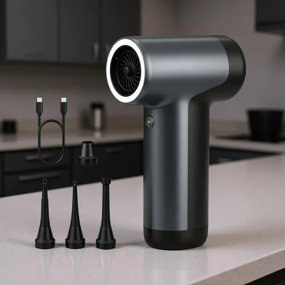 

Electric Air Duster, 110000RPM Brushless Motor, Compact Air Duster, Mini Blower with One-tap, 3 Gears Adjustable, Electric Duste