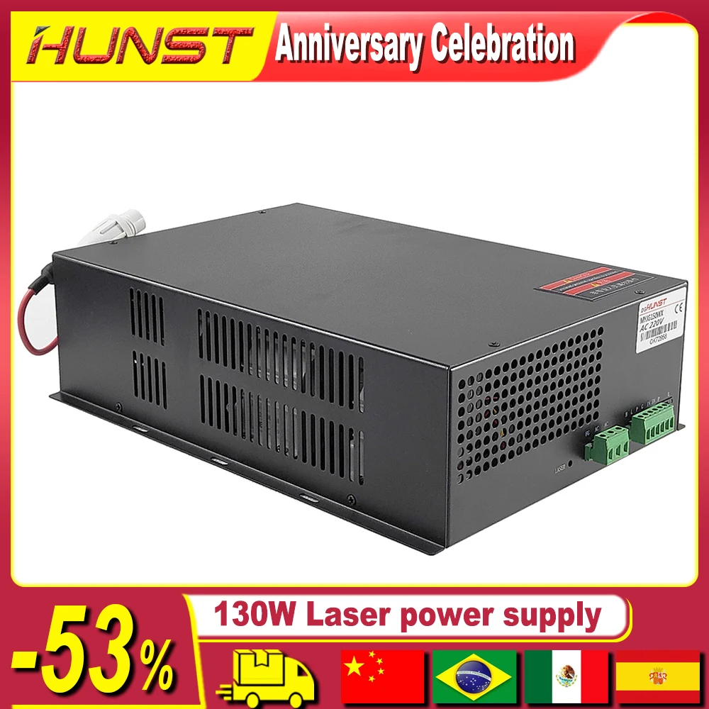 Hunst 130w CO2 Laser Power Supply MYJG-150W Suitable For 130~150w CO2 Engrag And Cutting Machine Glass Tube