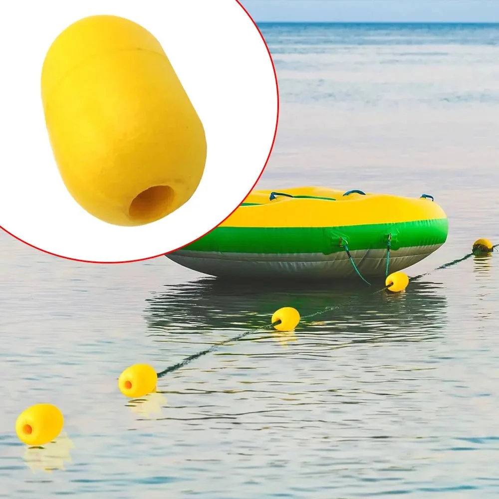 5pcs 10pcs 1cm Inner Dia Yellow Fishing Pool Line Plastic Float Line Rope Buoy 2.4*1.5inch