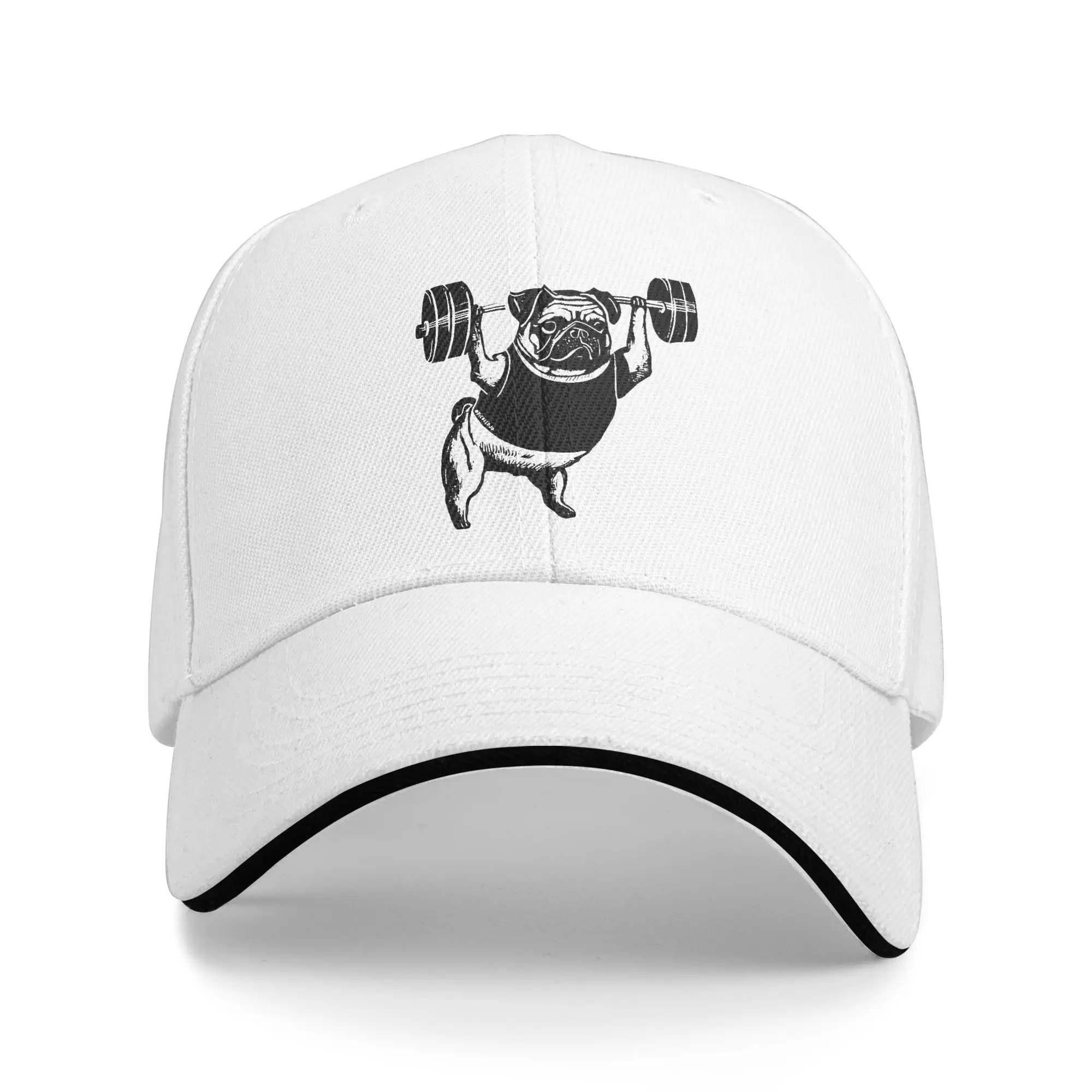 Adult Weightlifting Pug Deadlift Fitness Gym Workout Hat Fitted Baseball Cap Snapback Caps  Hats Sun Caps Dad Hat Summer
