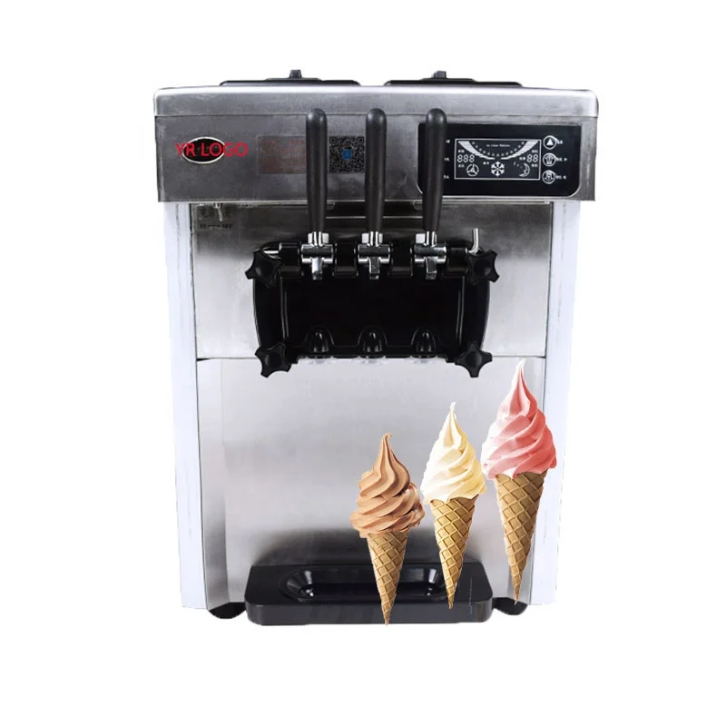 آلة الآيس كريم التجارية على الطاولة لمعدات متجر الآيس كريم الزبادي الناعم