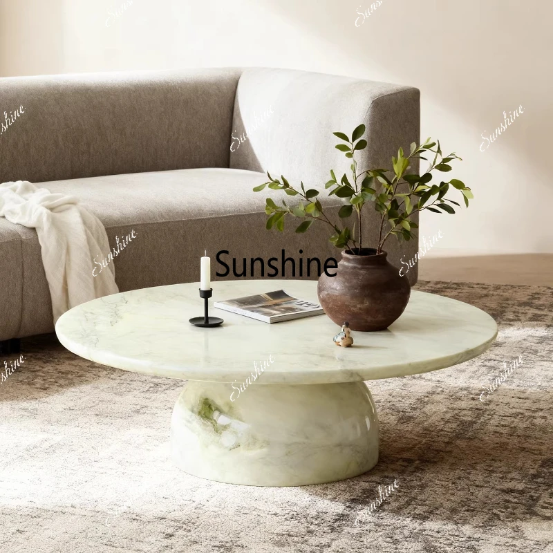 

Cream style, round coffee table light luxury villa high-end creative sofa living room household small apartment
