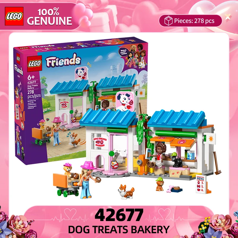 

LEGO строительные блоки, серия друзей 42677, магазин закусок с милой собакой, детские головоломки для мальчиков и девочек, строительные блоки, игрушка в подарок