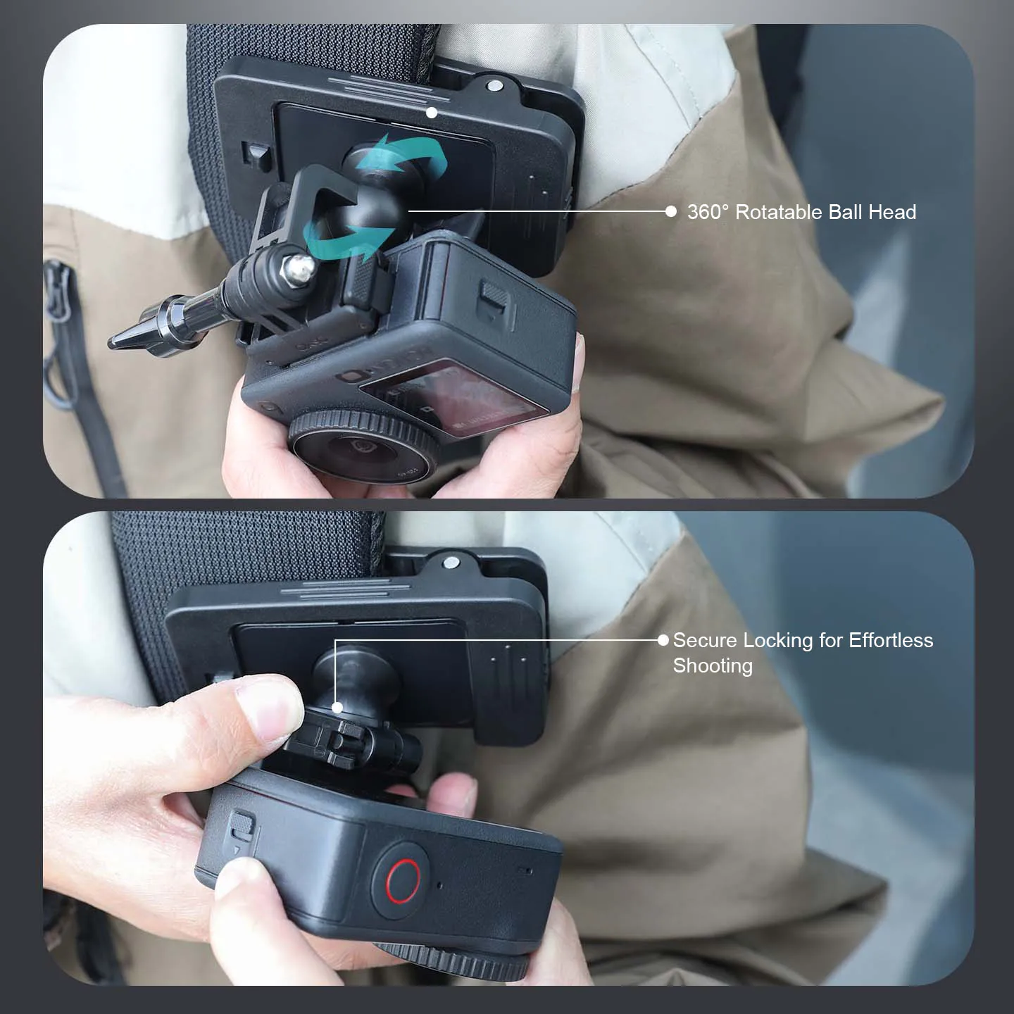 

for DJI 360/OSMO Action 5/6/Pocket 3/nano, for Insta360 X5/Ace Pro2 Camera Image Multifunctional Vision backpack straps clip