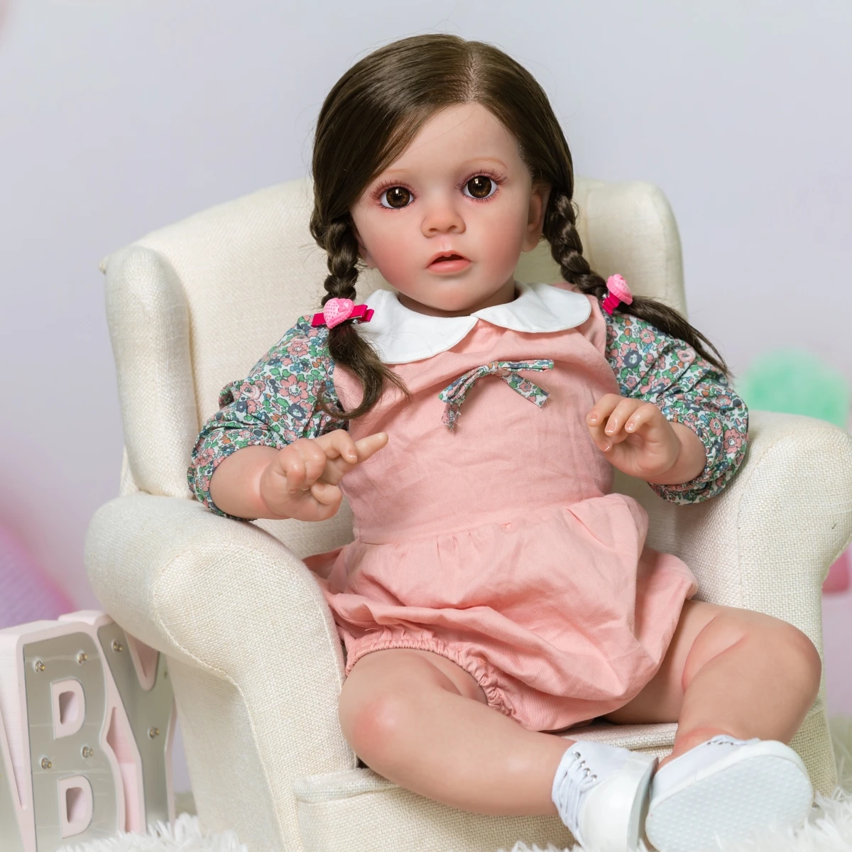 

FBBD 60CM Reborn Toddler Girl Doll Missy Real Picture 3D Skin Multiple Layers Painting Visible Veins High Quality Collectible