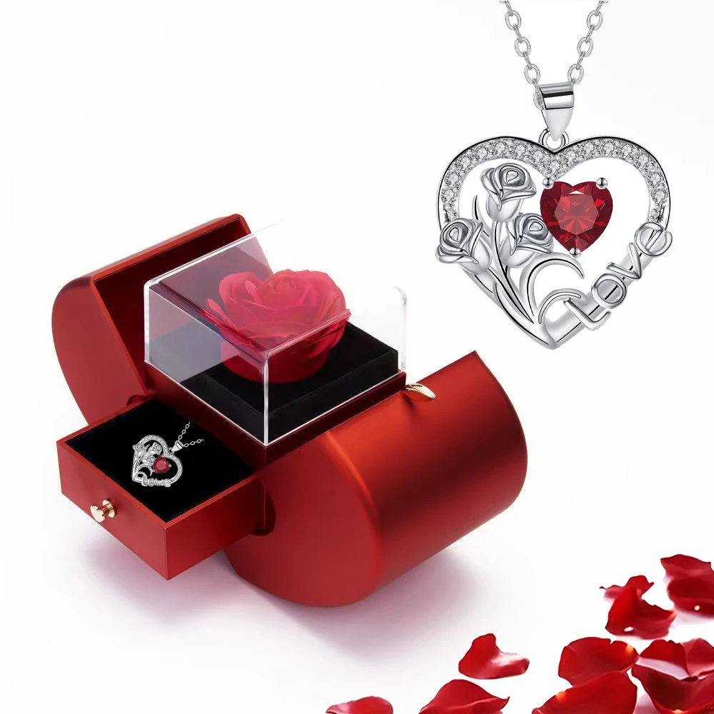 

Роскошное ожерелье с подвеской из циркона с подарочной коробкой в виде яблока, модные украшения для женщин, подруги, мамы, 2025, новые романтические подарки на день рождения