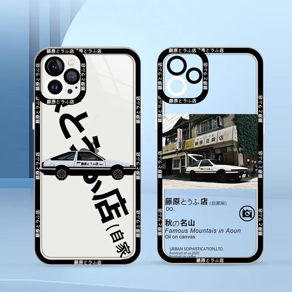 Japanese Classic Anime Initial D Clear Phone Cases for iPhone 13 14 12 11 Pro XS Max Mini SE X XR 6 7 8 14 Plus Soft Fundas Skin