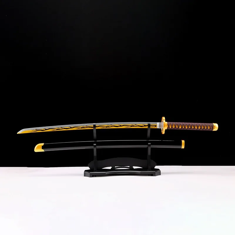 Devil Hunter Sword Katana Kaigaku Satoman Tanjiro Cosplay Sword 1:1 Anime Ninja Knife Wood 74cm Weapon Props