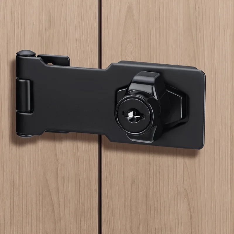 4 Inch Cabinet Keyed Hasp Locks Home Locking Hasps Heavy Duty Locking Hasp Staple With Keys Padlock Security Buckles Doors Bolts