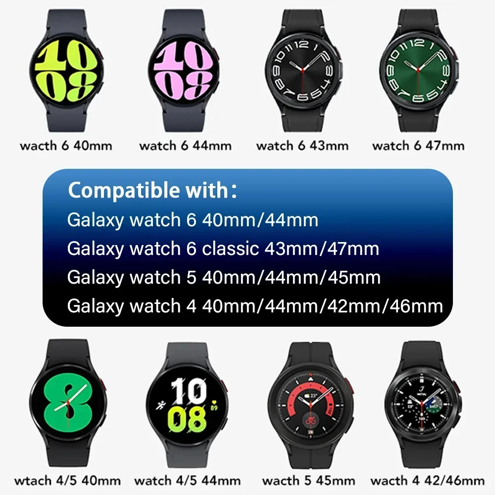 Силиконовый ремешок для Samsung Galaxy Watch 7 6 5 4 44 мм 40 мм 5 45 мм 20 мм Браслет Galaxy Watch6 4 classic 47 мм 43 мм 46 мм 42 мм ремешок