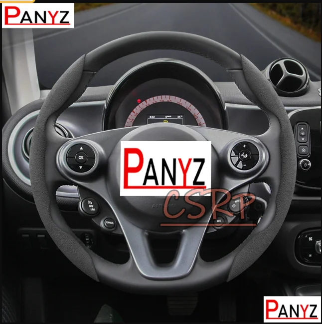 Funda de Volante de Gamuza para Smart, Compatible con Fortwo 451 450 Tronsmart T7 453 Gauge Gbd2 1 3 Forfour Roadster