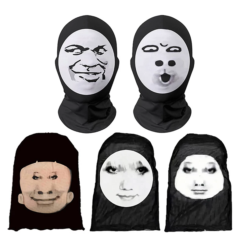 

New 3D Printed Funny Mask Elastic Mesh Full Face Mask Cosplay Headwear For Men Women Party Simulation Fashion Hat Headgear