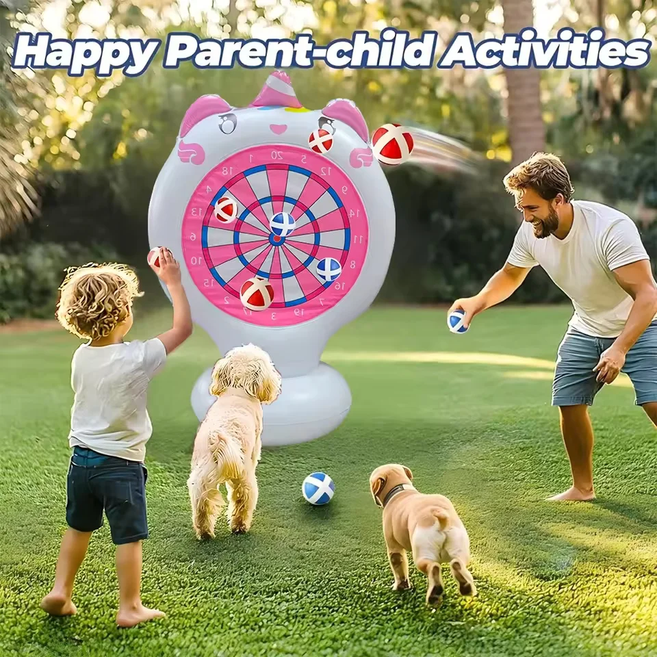 

Inflatable Unicorn Toss Game Target Outdoor Lawn Swimming Pool Children Sticky Dart Board Toy Parent-Child Party Scoring Game Pr