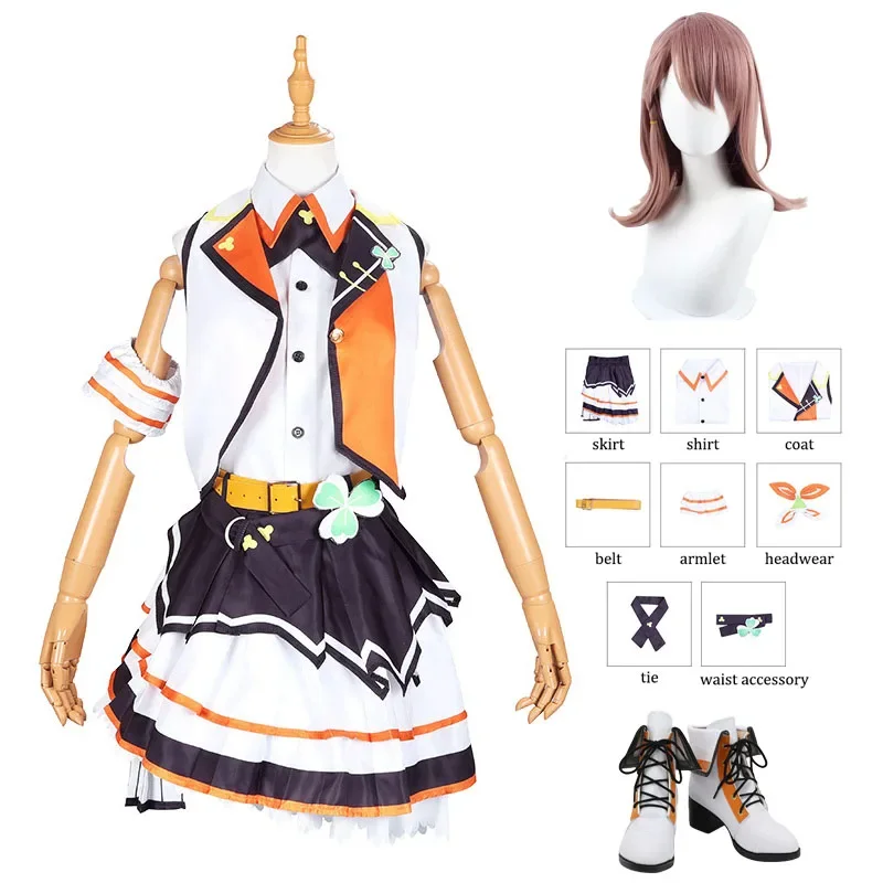 

PJSK MORE MORE JUMP Hanasato Minors Cosplay Costume Wig Shoes Women Halloween Carnival Party Dress Uniform Outfit Suit