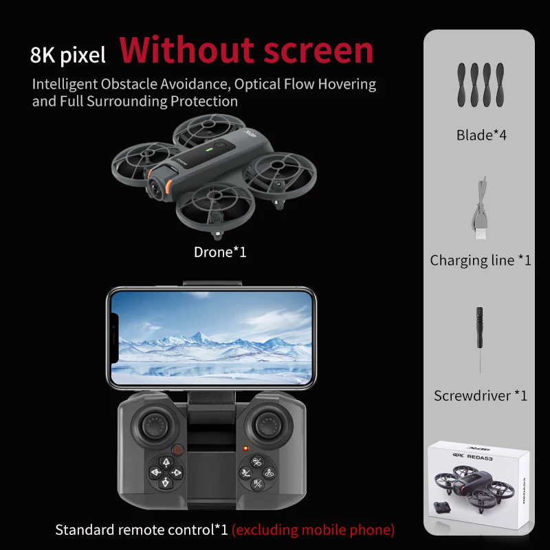 2025 NEW V53 MINI Drones 8K Professional WIFI FPV Dron Obstacle Avoidance Optical Flow Positioning RC Quadcopter Toys Gifts UAV image 3