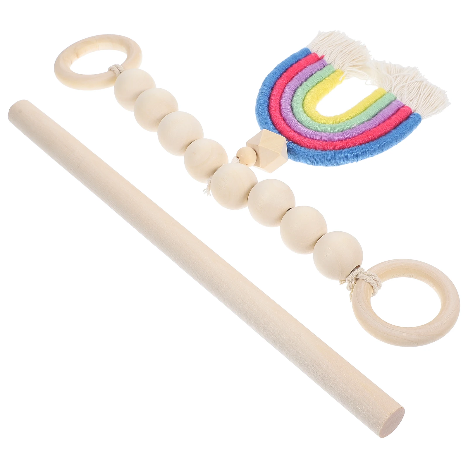 

Rainbow Tassel Beads Curtain Tie Back Decorative Wood Bead Holders Bedroom Living Room Kitchen Window Accessories Bohemian Style