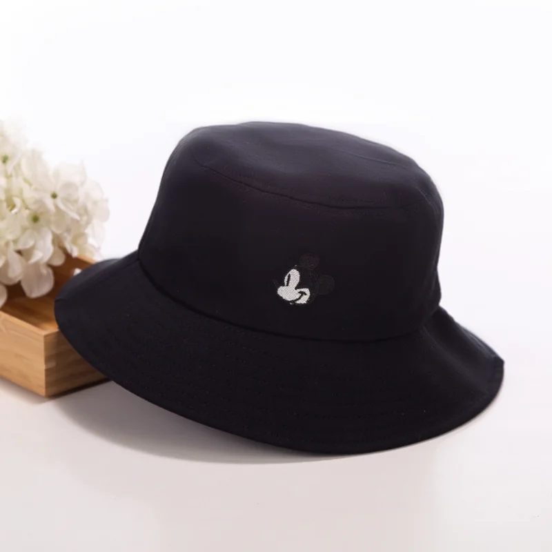 Disney Mickey Fisherman Hat Women Fashion Bucket Hats Cute Cartoon Summer Windproof Sunshade Cap Children Boys Girls Sun Caps