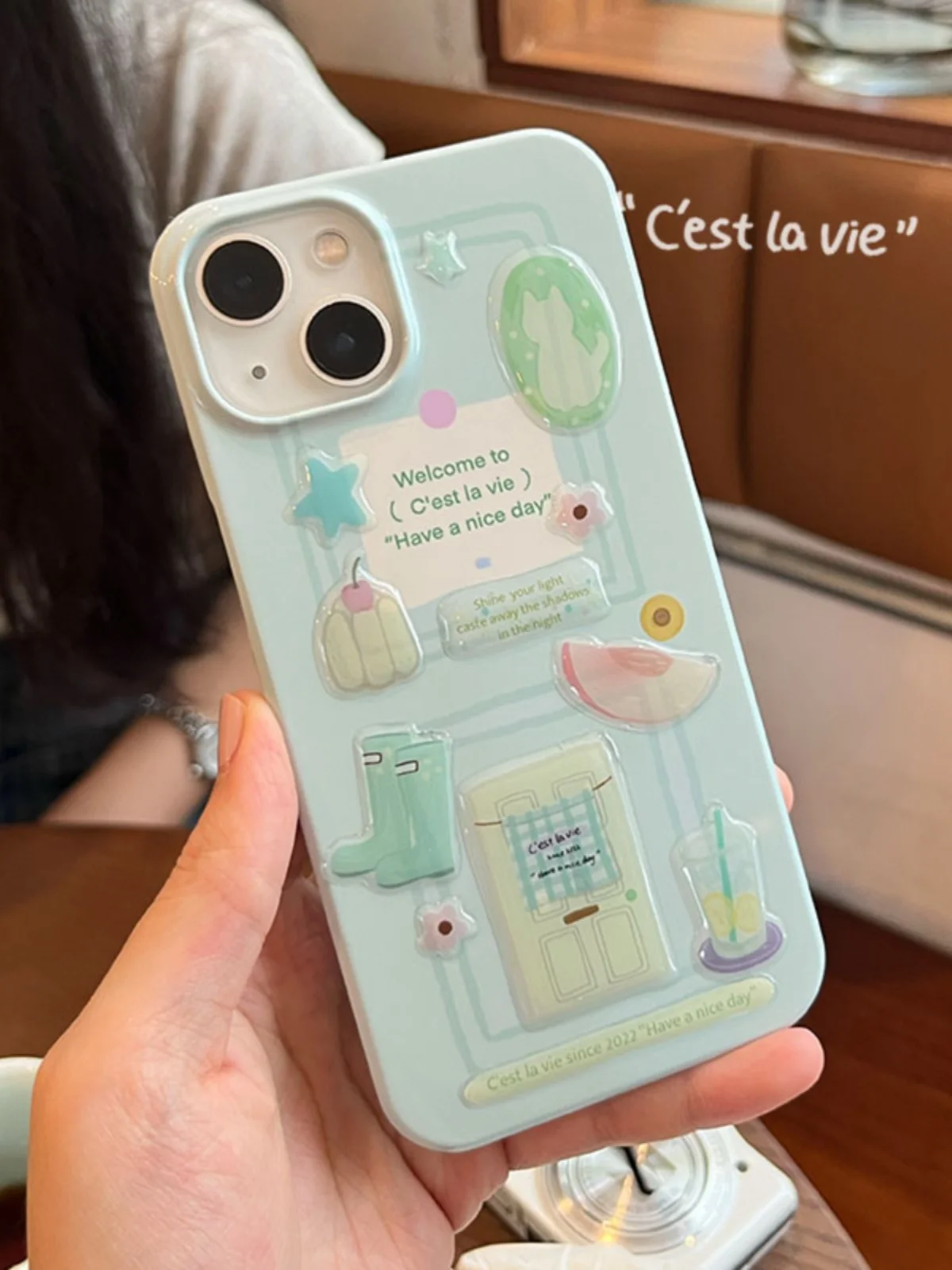 Original Illustration Dessert Shop Sticker ,Drop Glue Stickers Cute Stereo Diy Handbook Mobile Phone Case Computer Sticker