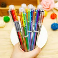 1/5/10Pcs Transparent Cartoon Ballpoint Pen Creative Stationery Cute Colorful Swivel Supplies School Office Supplies Gift