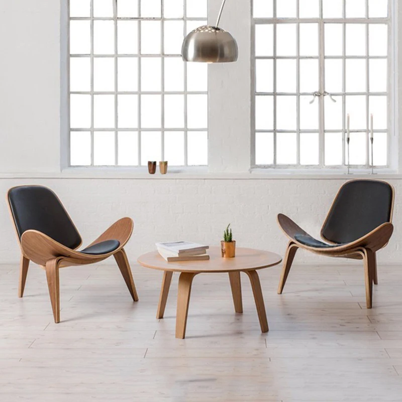 Danish designer chair shell chair smile chair Nordic leisure living room bedroom chair accent Sillas De Comedor furniture image 2