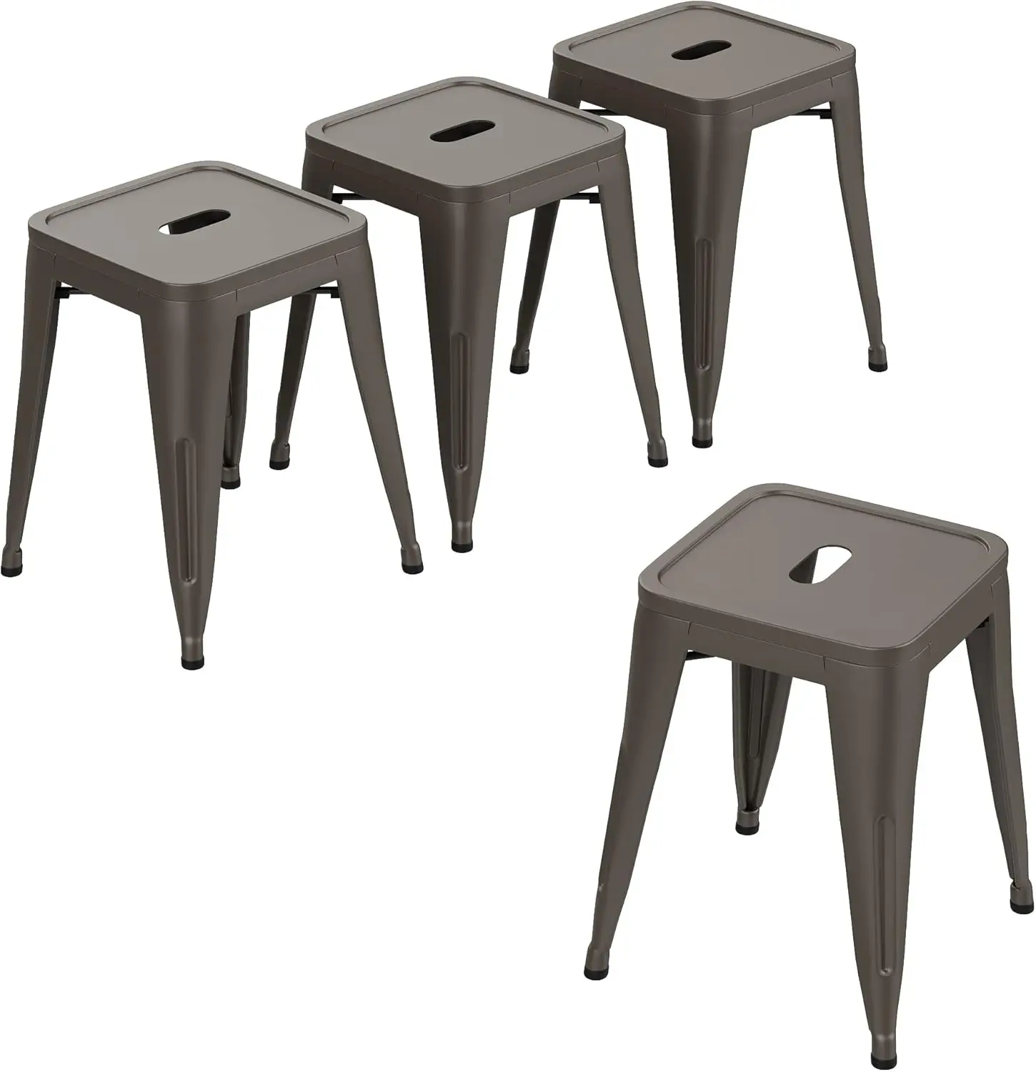 Home Industrial Metal Barstools Classroom Stools [Set of 4] Stackable for Indoor/Outdoor 18