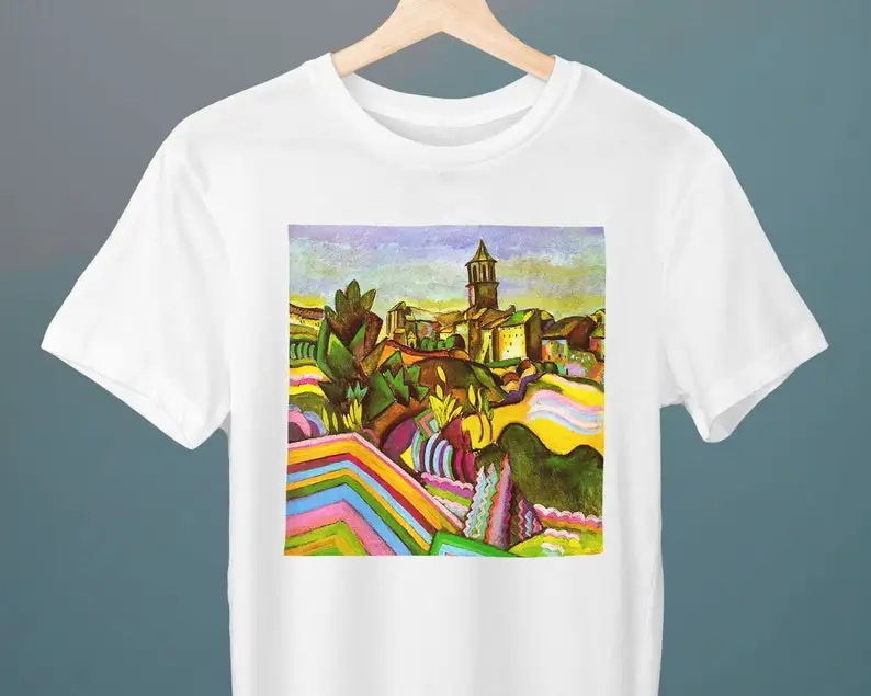 Prades, das dorf, joan miró malerei, unisex t-shirt, kunst t-shirt, landschaft t-shirt, fauvismus, geschenk für sie, geschenk für ihn, ar