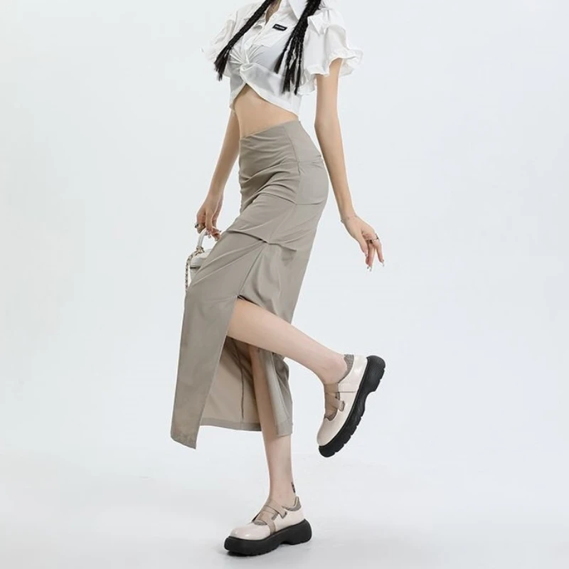 

Skirt Woman Streetwear Long Slim Skirts For Women Asymmetric High Quality Skirt Woman 2025 Trend High Waist Long Suit Skirts