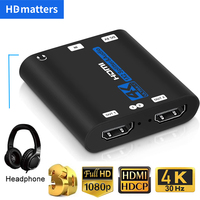HDMI Splitter with audio extractor HDR 4K 30Hz HDMI 1.4 1X2 Splitter Distributor with 3.5mm Aux audio for PS5 Xbox Apple TV
