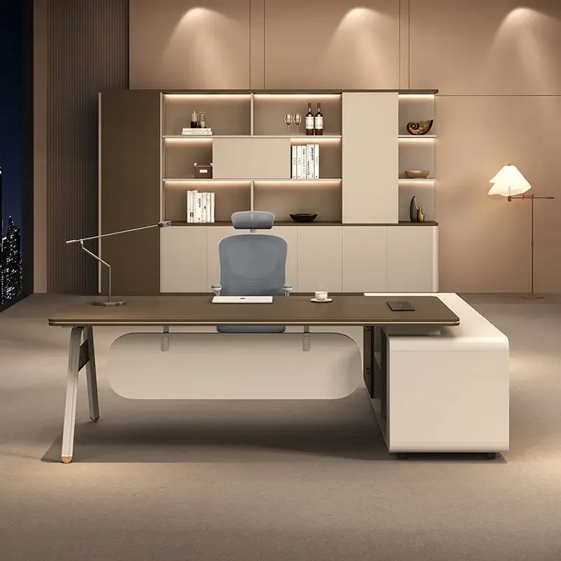 Boss's desk, office chair combination, simple modern president's desk, large class desk