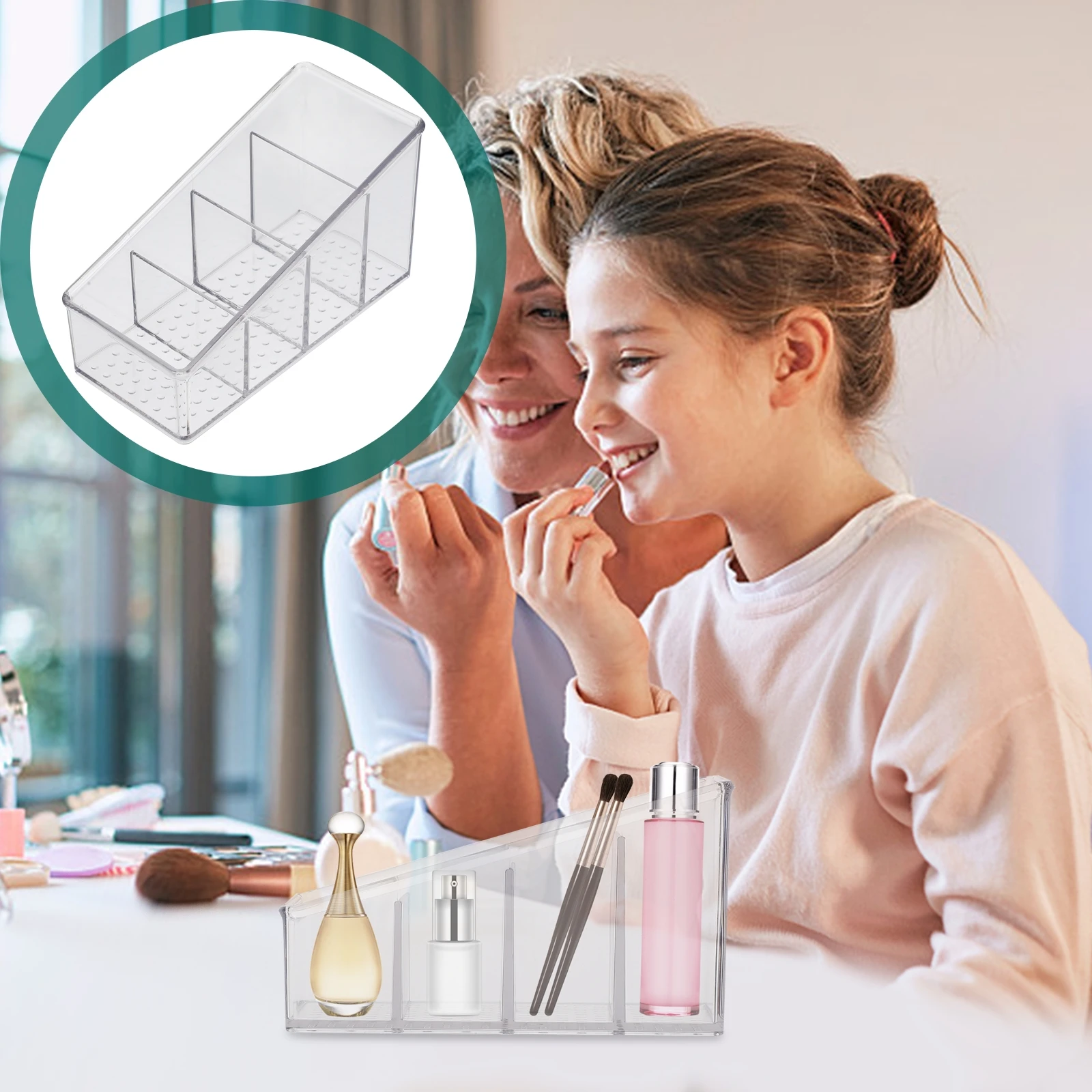 

Eco-Friendly Thick Plastic Makeup Storage Box Multi-Compartment Desktop Organizer For Cosmetics Sundries Waterproof Rust-Proof