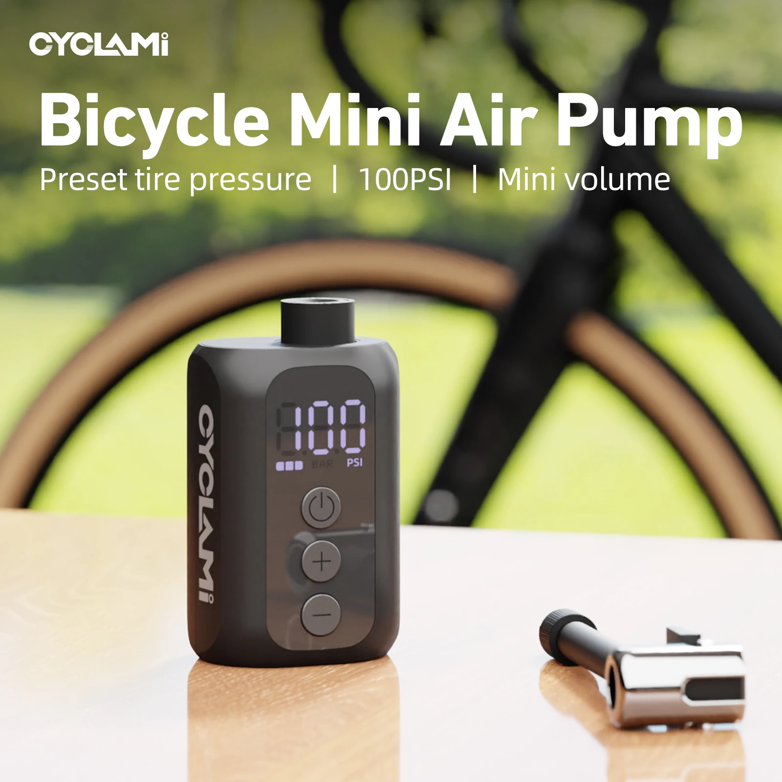 CYCLAMI A5S MINI Electric Air Pump Road MTB Portable Fast Rechargeable Compressor Tire Inflator 100 PSI With screen