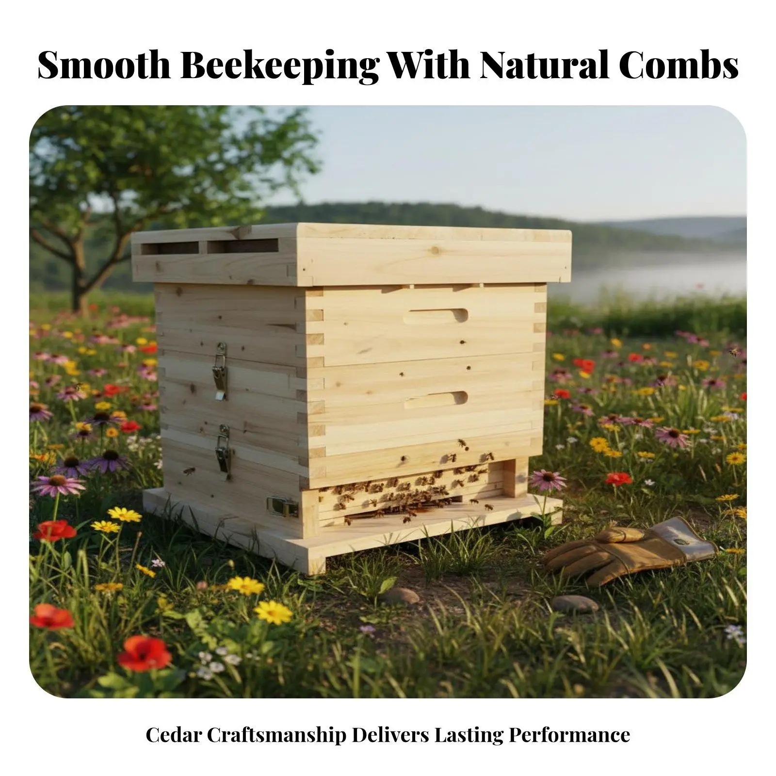 Multi Layer Beehive Box for Natural Comb Building Fir Wood Bee House with Expandable Sections