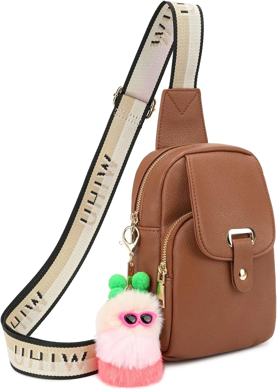 

Women’s Vegan Leather Sling Bag, Small Crossbody Fanny Pack with Adjustable Strap for Travel & Shopping