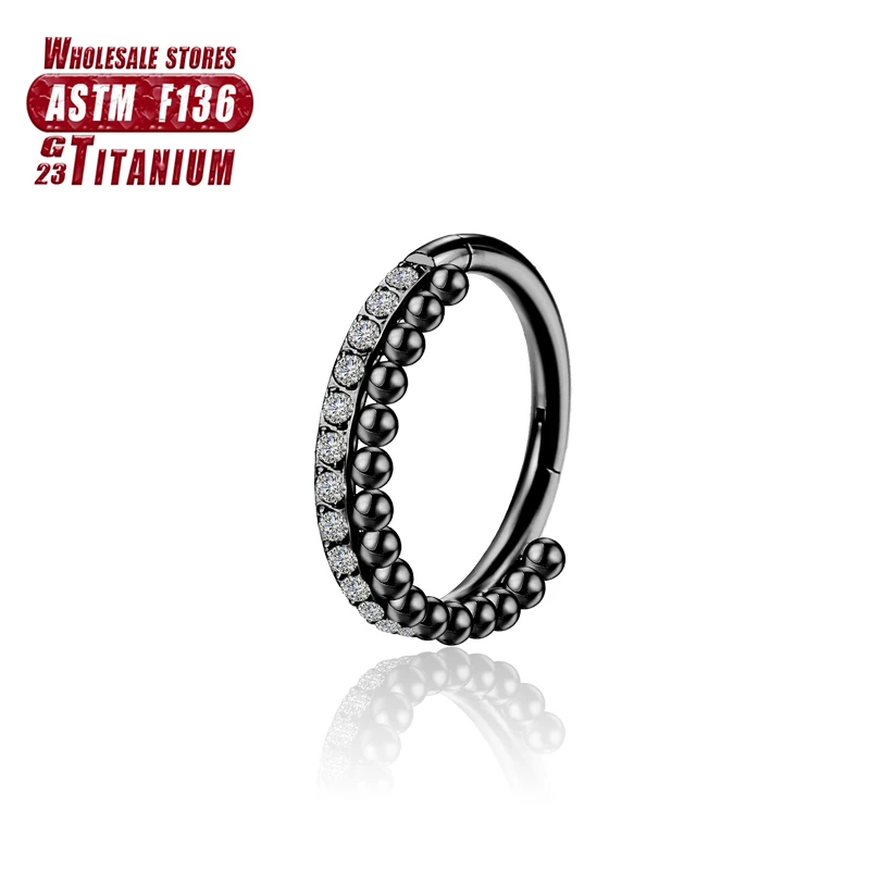 F136 Titan Piercing Schwarzer Nasenring Implantatqualität Scharnier Seamles Ohrring Clicker Knorpel Septum Daith Tragus Schmuck Geschenk – Detail 31