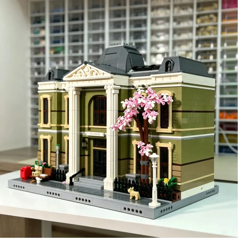 MOC Modulares Naturmuseum-Baustein-Set, 4014 Teile Straßenansicht-Architekturmodell, Sammler-Konstruktionsset für Erwachsene, Heimdekoration, Weihnachtsgeschenk