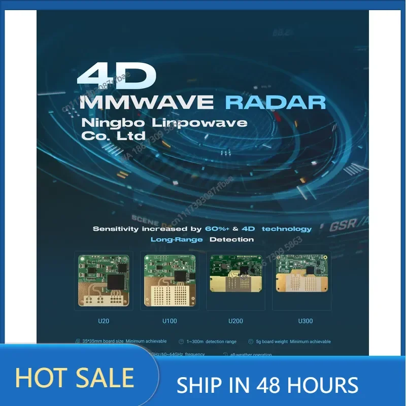 60GHz Millimeter Wave U60 High Resolution 0.4m-60m Detection Range 60 Azimuth FOV for Sensor Applications