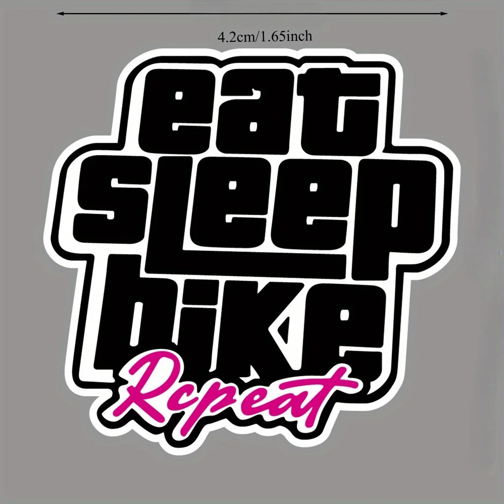 Set di adesivi per ciclismo multi-stile "Eat Sleep Bike Repeat", ideale per cornici per bici, coperchi per laptop, aggiunta di una atmosfera ciclistica appassionata