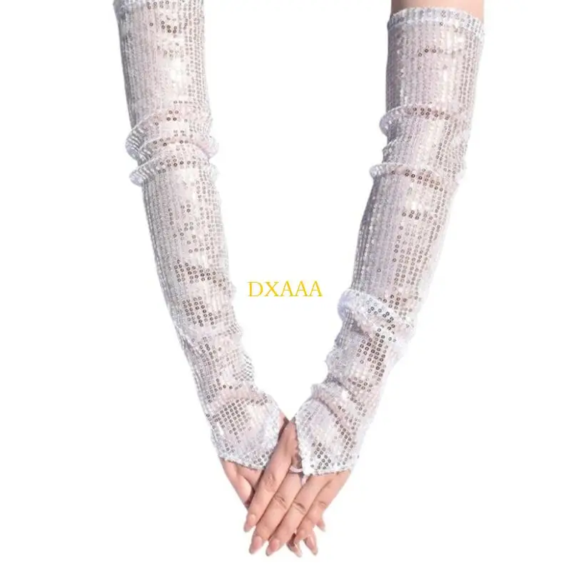 DXAA Shimmering Cosplay Gloves With Firm Finger Design Halloween Festivity Accessory