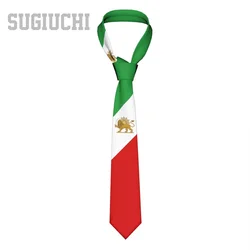Iran Flag Emblem Persia Sun Lion Men Women Neck Ties Casual Plaid Tie Suits Slim Wedding Party Business Necktie Gravatas
