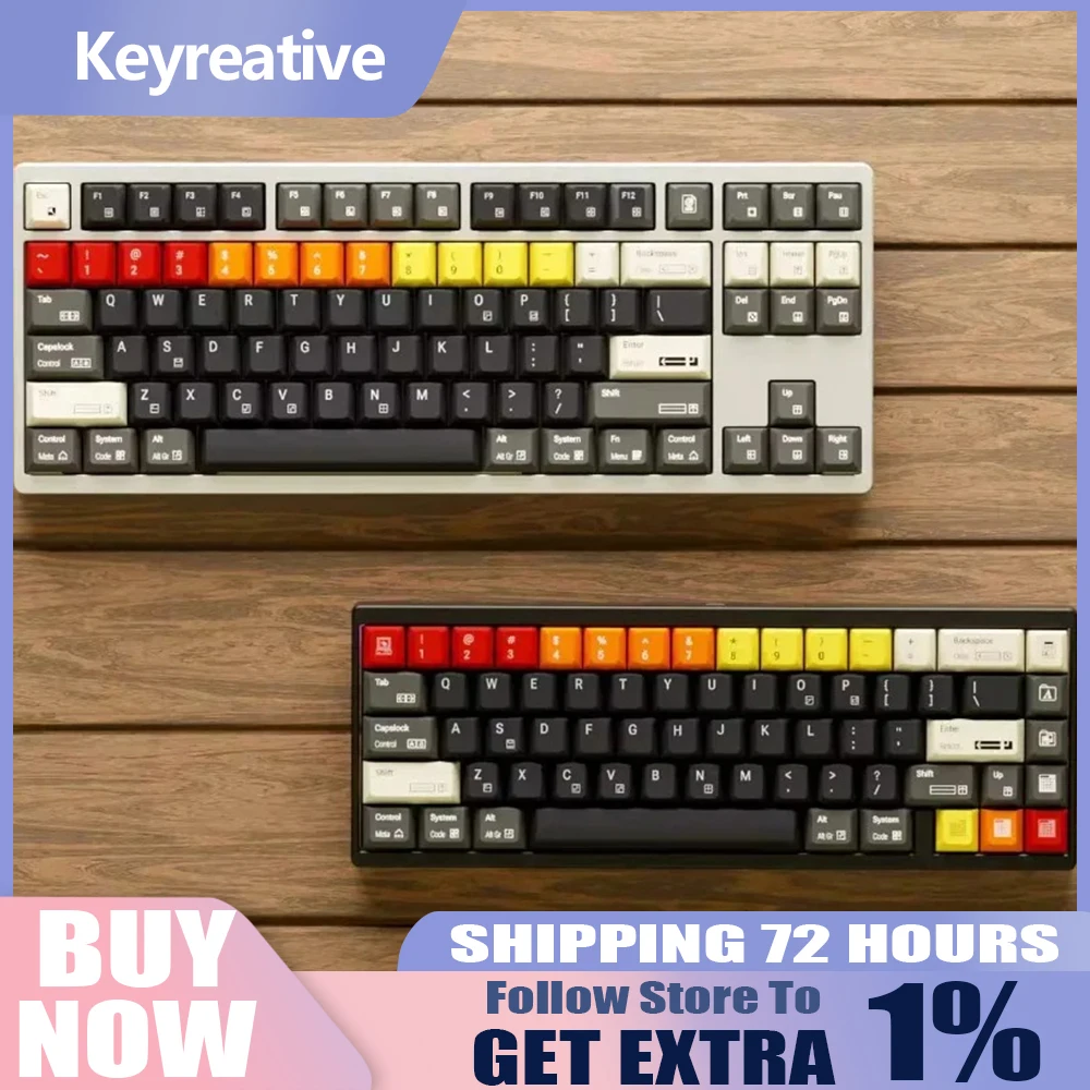 

Колпачки для клавиш Keyreative Cherry Profile Rainbow G3, набор из АБС-пластика в стиле ретро Ocean, с УФ-печатью, эргономичные, удобные 145, клавиши для аксессуаров для клавиатуры