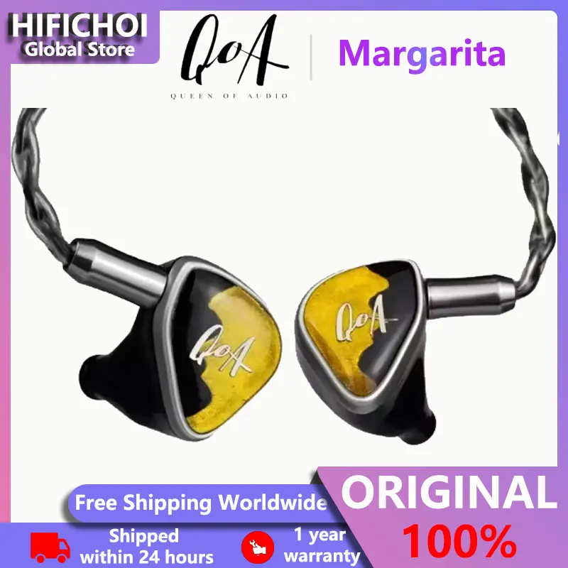 

Kinera QOA Margarita 1BA+1DD+2 Sonion Electrostatic IEMs Hifi In-Ear Wired Earphone with 0.78mm 2Pin for Audiophile