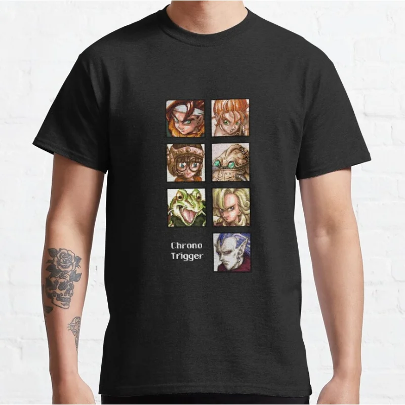 

Heroes in Time v1 Final Fantasy Gift t shirt for RPG gamer 100% cotton tee Men's Short Sleeve Graphic Clothes All size tops