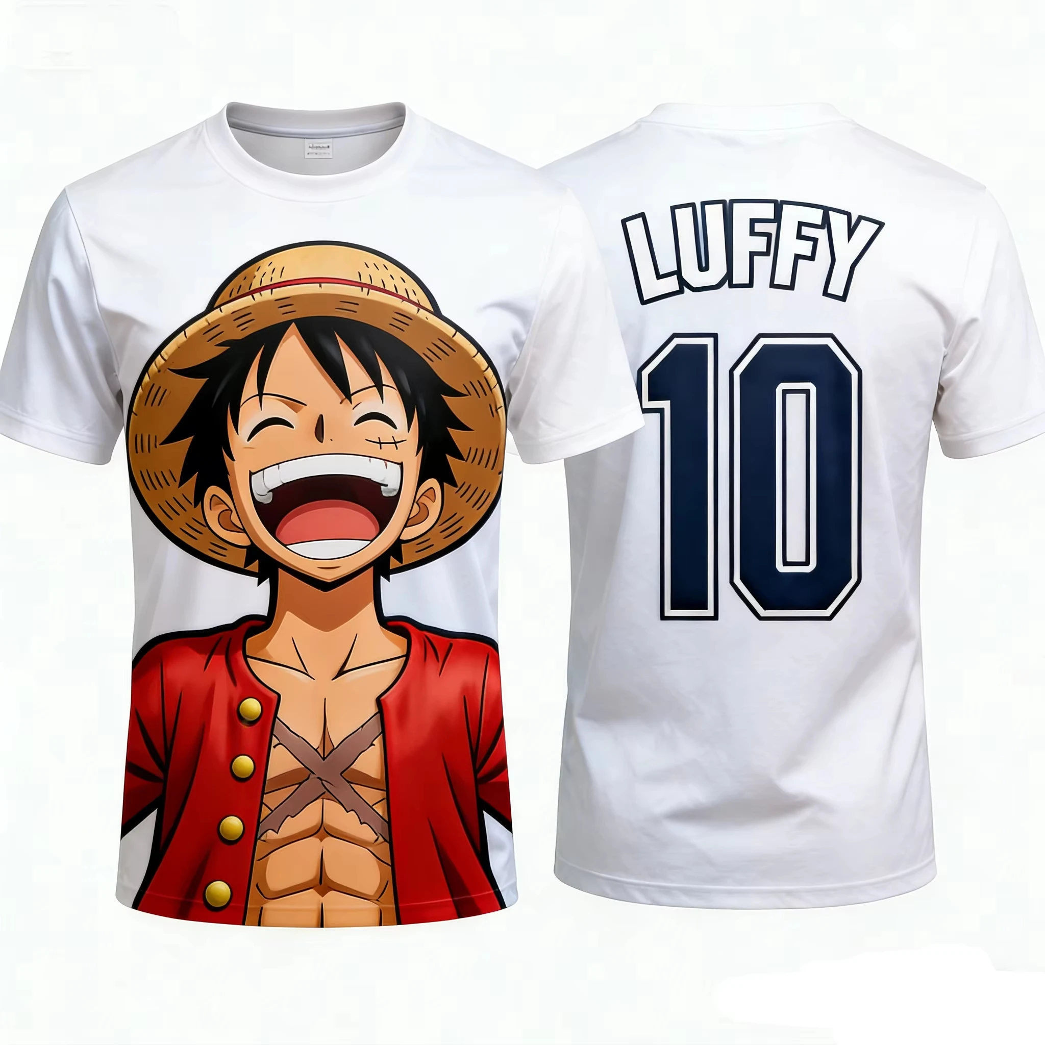 

Новая летняя футболка 2026 года в стиле аниме One Piece с Луффи, для взрослых и детей, специальный дизайн, оверсайз, унисекс, дышащая, Y2K