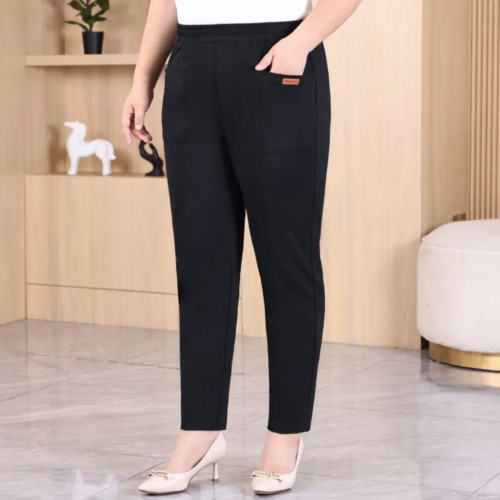 New Women's plus Size Casual Harem Pants High Waist Thick Elastic Slimming Look Autumn Leggings for plus Size Women