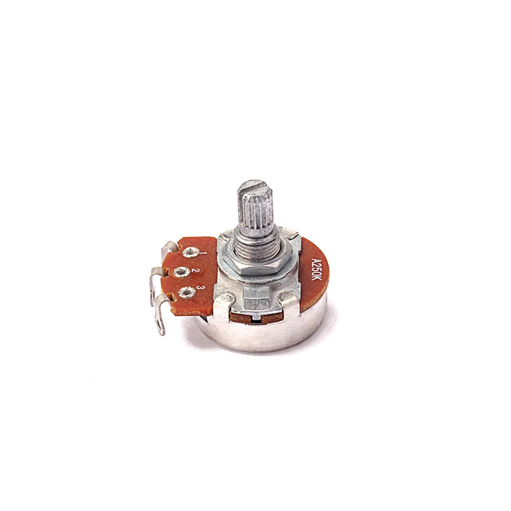 

A250k Guitar Potentiometers Short Knurled Split Shaft 15mm Shaft Volume Tone Replacement Audio-Potentiometers A250k Solder Lugs