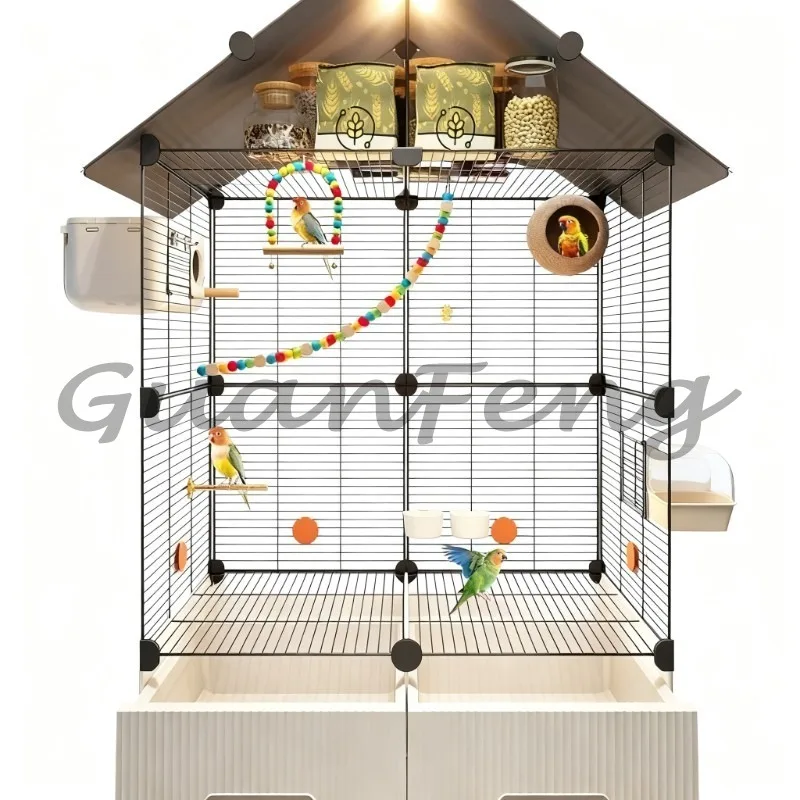Large Indoor Flying and Breeding Bird Cage with Stand, Spacious Pet Habitat for Bird Breeding and Breeding Supplies
