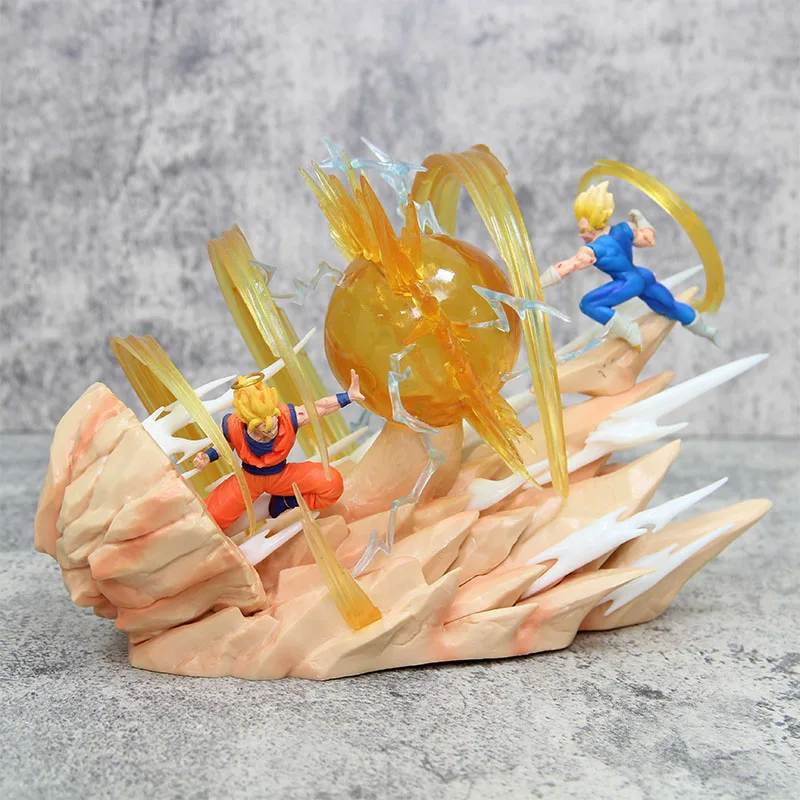 

18cm Dragon Ball Anime Figure Goku Vs Vegeta Super Saiyan 2 Goku Majin Vegeta Action Figures Pvc Figurine Model Toys Decor Gifts