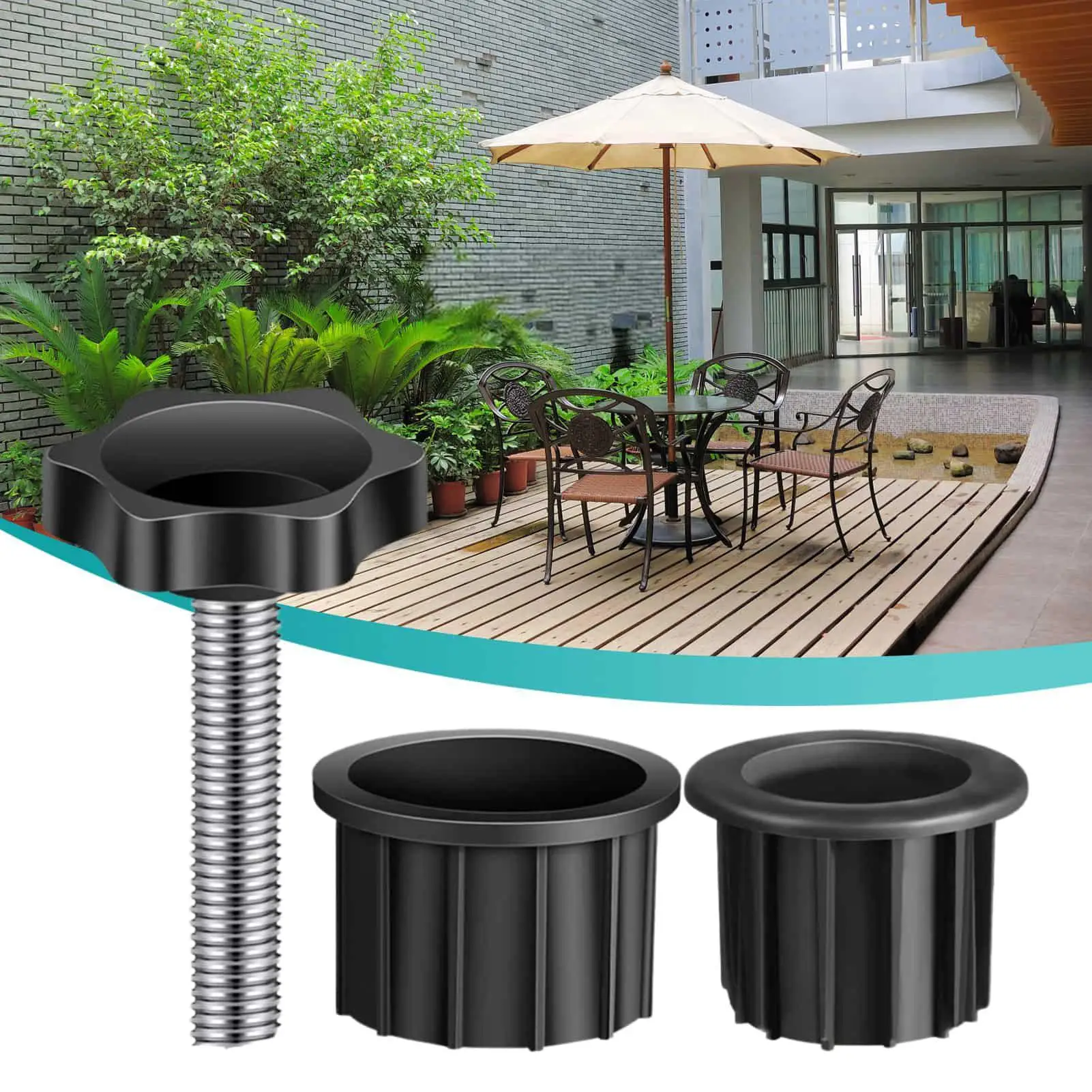 المظلة قاعدة دعم ثقب حلقة التوصيل غطاء مظلة فناء حامل استبدال 6/12 قطعة مظلة ثقب سفلي التوصيل ﻿